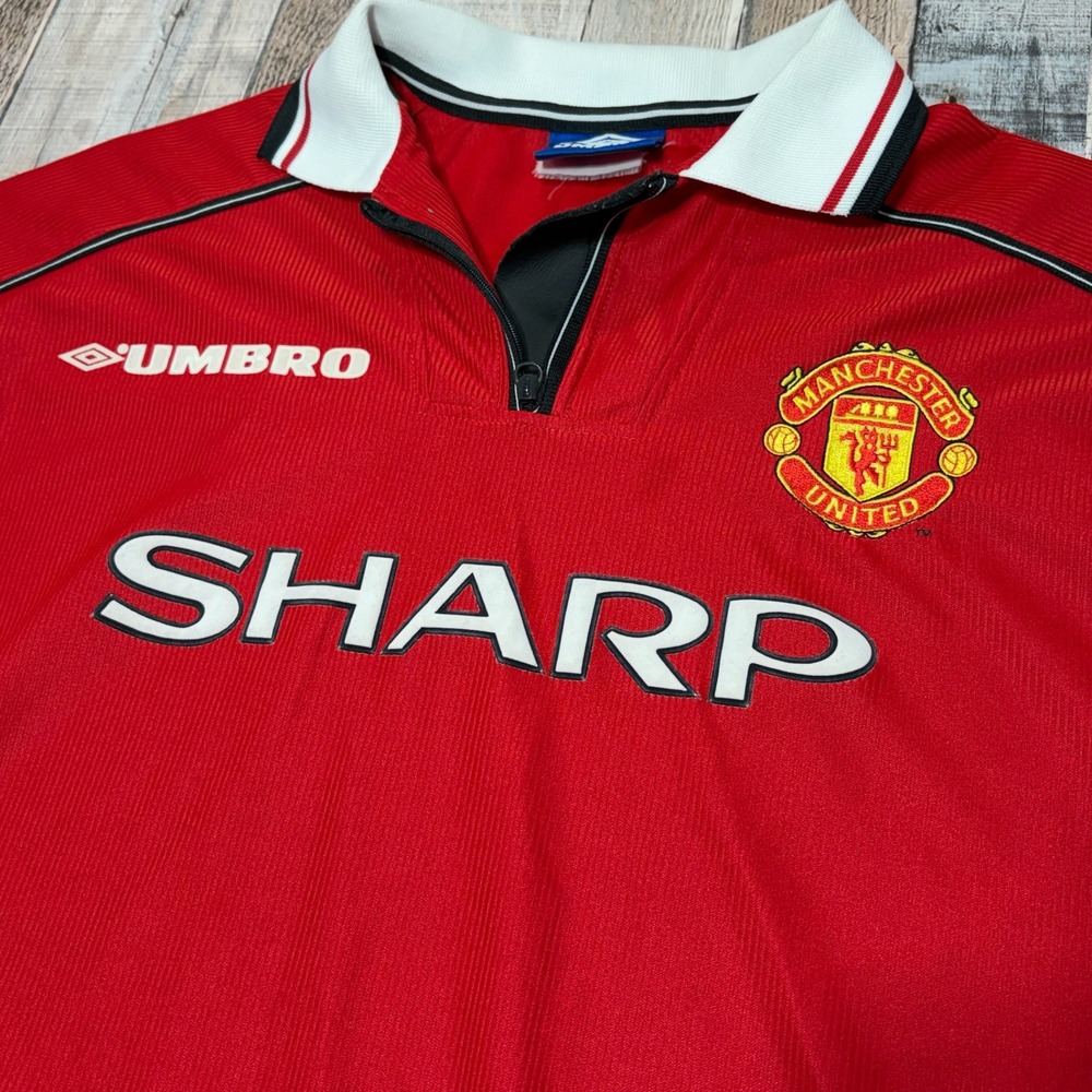 Umbro Manchester United Jersey Mens XL Red Vintage 98-00 Sharp Made in England